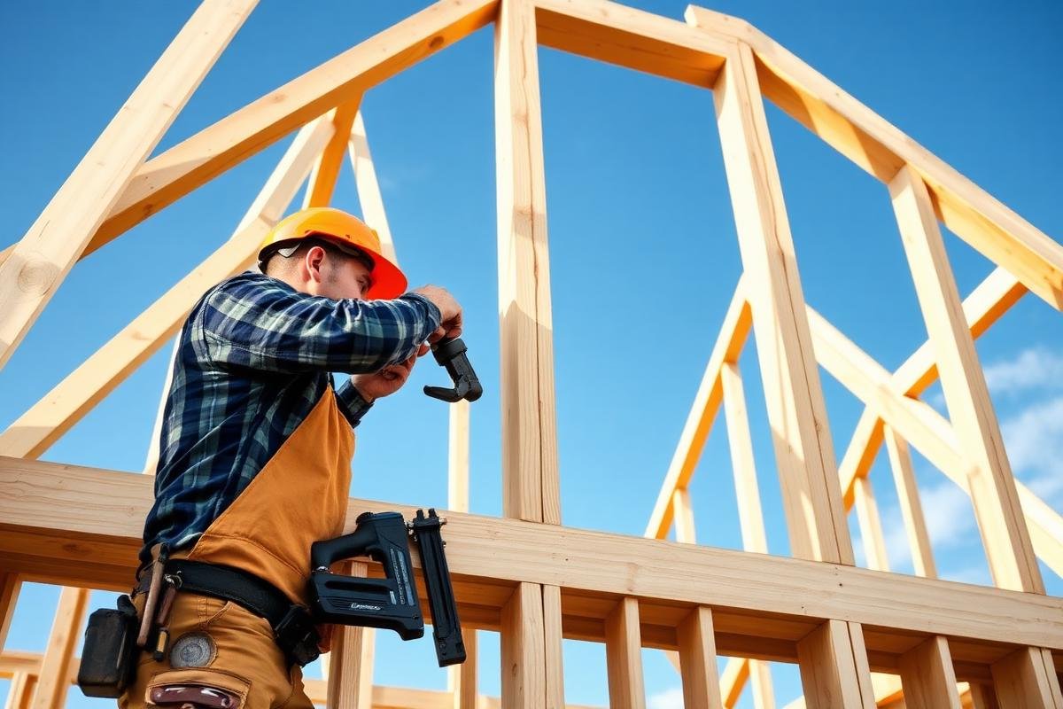 Custom framing carpentry on a Central Oregon home addition