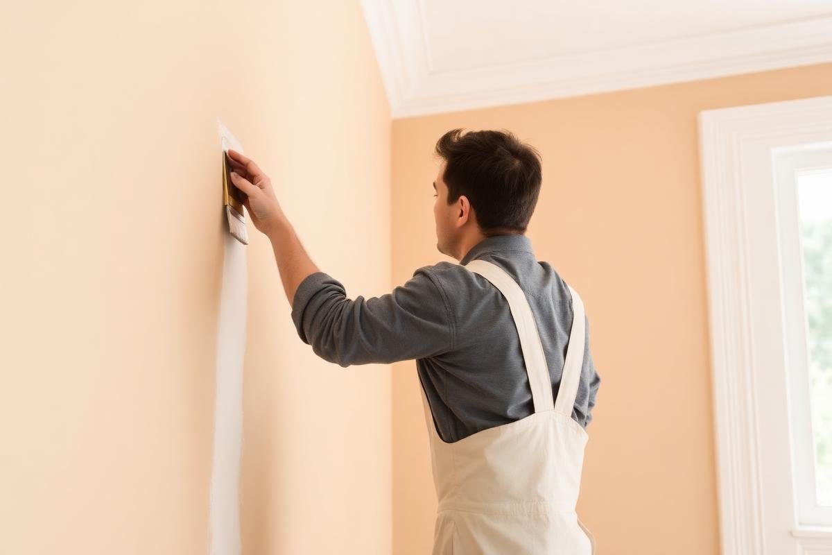 Interior finish painting with crisp cut lines